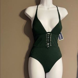 Army green bathing suit